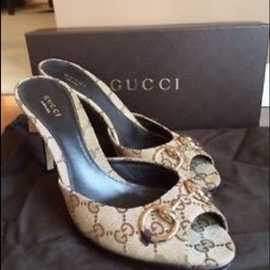 Gucci Beige and Chocolate Sandals